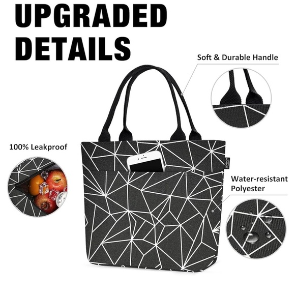 Handbags - Chic Black Geometric Tote Bag